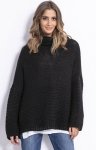 *Oversizowy sweter z golfem Fobya F811 czarny