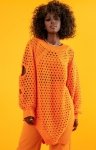 Fobya F1424 oversizowy sweter damski orange