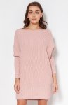 Oversizowy sweter damski różowy SWE135