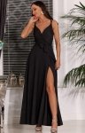 Długa czarna sukienka gładka Paris