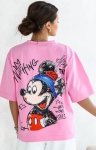 Oversizowy t-shirt damski Myszka Nothing cukierkowy róż