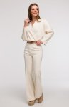 Bewear B296 spodnie dresowe z przeszyciami waniliowe 