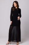 Makover szyfonowa sukienka z odkrytymi plecami czarna K166 