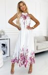 Numoco 456-2 ESTER plisowana satynowa sukienka maxi 