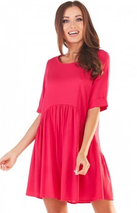 Kobieca różowa sukienka babydoll A360