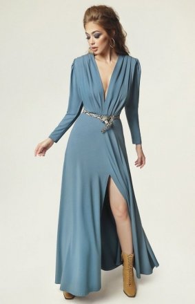 Efektowna sukienka maxi blue PAT