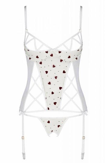 Passion Lovelia gorset i stringi biały