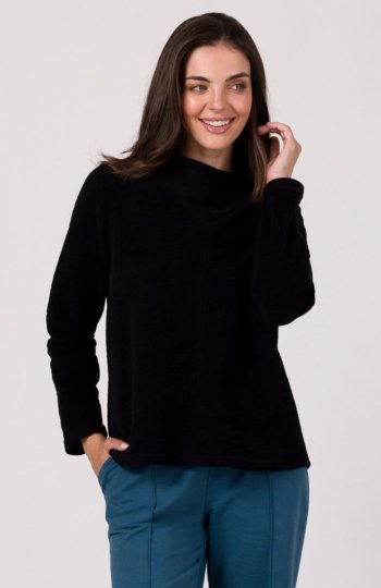 Bewear B268 bluza z wysokim kołnierzem czarna 