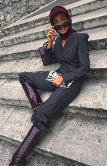 Moe kombinezon denim grafitowy M883 