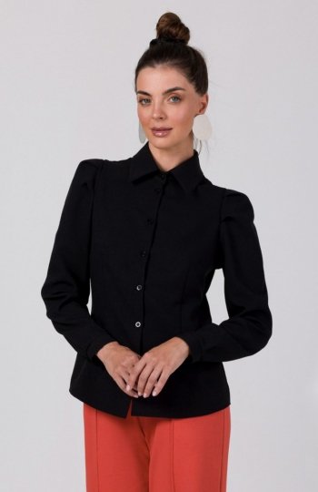 Bewear B277 zapinana koszula z kołnierzykiem czarna 