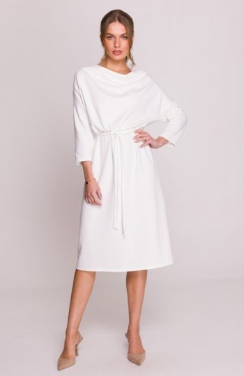 Stylove S403 sukienka oversize z modalu ecru 
