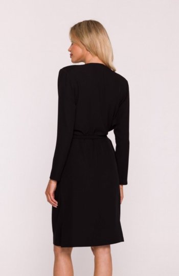 Stylove S431 sukienka mini z bufiastymi rękawami śmietankowa 
