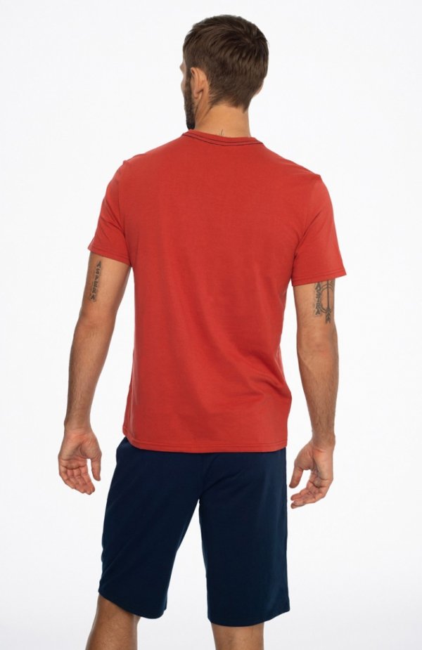 Henderson Emmet czerwono-granatowa piżama męska tył