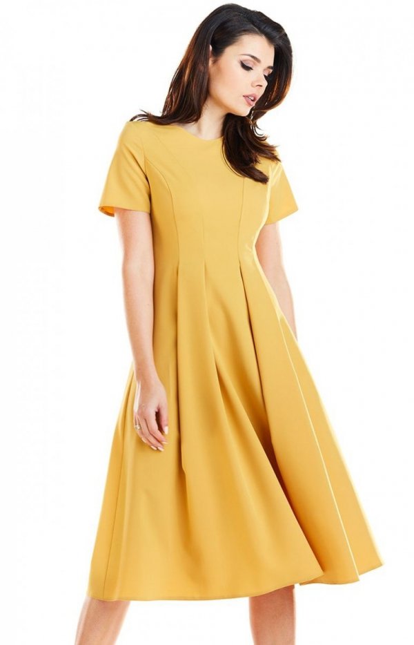 Sukienka zółta Awama A253