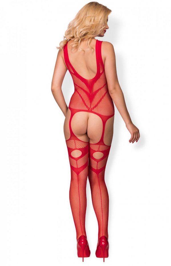 Czerwone bodystocking Hot Cyber tył