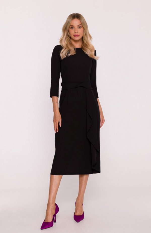 Stylove S425 sukienka z falbaną czarna 