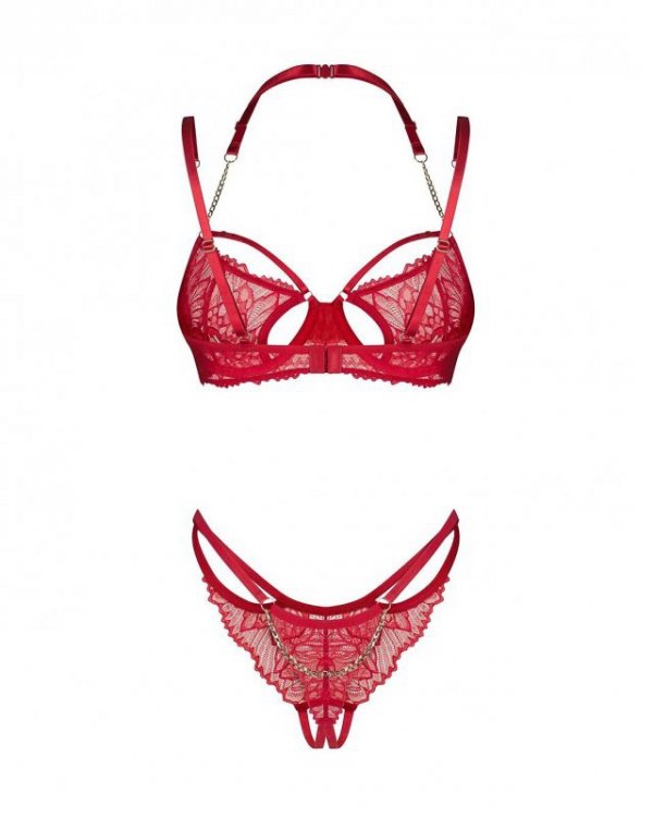 Obsessive Matildea Bra &amp; Crothless Thong komplet damski 