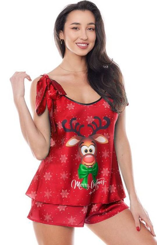 Anais Aster satynowa świąteczna piżama damska