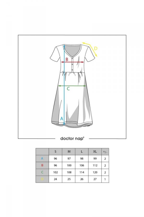 Doctor Nap TCB.9928 koszulka nocna ciążowa tabela rozmiarów