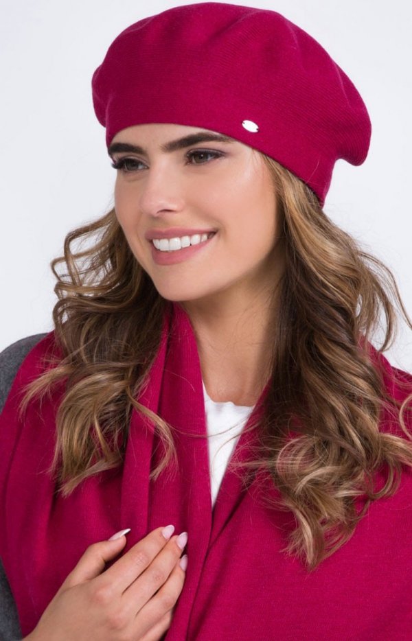 Kamea Inezz beret damski fuksja