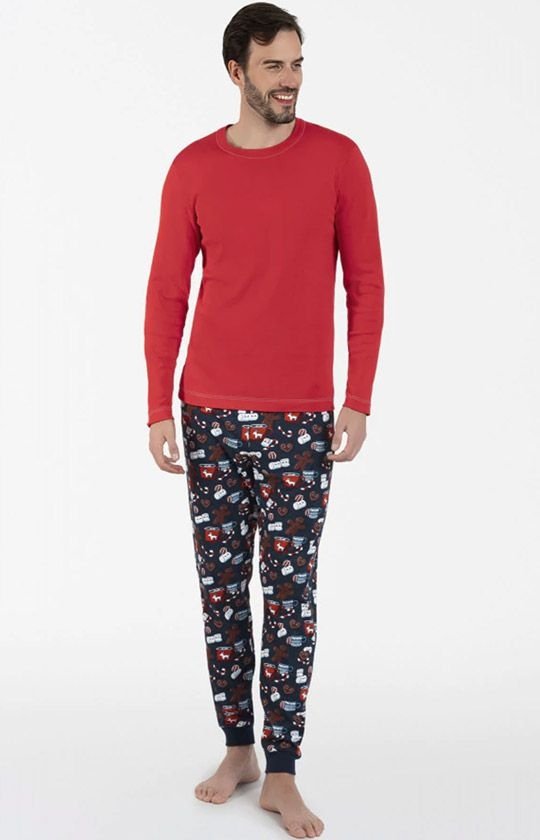 Italian Fashion Rojas piżama męska świąteczna czerwona-1