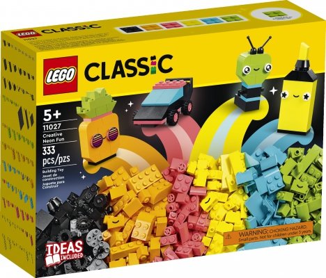 LEGO Classic 11027 Kreatywna Zabawa Neonowymi Kolorami Koła 333 Klocki 5+