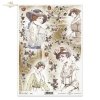 retro, vintage style, decoupage rice paper - woman, women, women's hats, hat, fashion