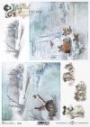 Decoupage de papel de época, visiones de invierno, pájaros*Vintage Papier Decoupage, Winter Visionen, Vögel*Винтажная декупажа бумаги, зимние видения, птицы