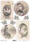 Czarujące portrety kobiece z dziewiętnastego wieku, świąteczna atmosfera, zimowe spacery, Retro, Vintage, moda, suknia, suknie, zima, kobieta, Boże Narodzenie, spacer, jemioła, ostrokrzew, R606, Charming nineteenth century female portraits, Christmas atmo
