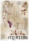 papier decoupage Vintage, deski, motyle*Vintage decoupage paper, boards, butterflies