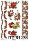 Papier decoupage Vintage*świąteczne szlaczki*Gwiazda Betlejemska