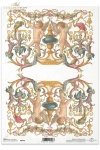 cherubs; flower, flowers, decoration, decorations, ornament, ornaments, floral decorations, Adornos y querubines en imagen de espejo, ornaments, cherubs. Ornamente und Cherubs im Spiegelbild