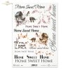 'Home sweet home' inscriptions, birdhouses, birds, bird families, flowers