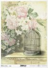 retro, kwiat, róża, róże, klatka dla ptaków, pastelowe tło, R763, retro, flower, rose, birdcage, pastel background, Retro, Blume, Rose, Vogelkäfig, Pastell Hintergrund, retro, flor, rosa,, jaula, fondo pastel