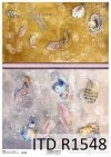 Papier decoupage akwarelowe ptaszki, piórka, kolaż*Watercolor decoupage paper birds, feathers, collage