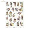 retro, vintage, Wielkanoc, wiosenne kwiaty, fiołek, fiołki, wielkanocne zające, kolorowe jajka, pisanki, koszyczki, koszyki, easter, spring flowers, violets, easter bunnies, coloured eggs, easter eggs, baskets