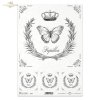 Retro, Vintage, czar dawnych przedmiotów, wieńce, wieniec, korona, motyl, home sweet home, R518, Retro, Vintage, charm of old objects, wreaths, wreath, crown, butterfly, home sweet home, Retro, Vintage, Charme alter Gegenstände, Kränze, Kranz, Krone, Schm