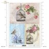 bird in a cage, bird cages, retro style, pastel colors, beautiful background 