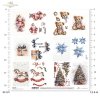 Święty Mikołaj, konik na biegunach, miś, śnieżynka, prezent, choinka, elementy do wycinania, 3d effect*Father Christmas, rocking horse, teddy bear, snowflake, gift, Christmas tree, cut-outs