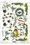 herb, herbs, garlic, paprika, oil,  olives, rosemary, basil, marjoram, bay leaves, Kräuter für die Küche, Oliven und Olivenöl, hierbas, ajo, pimentón y aceitunas, romero, albahaca, mejorana, hojas de laurel 
