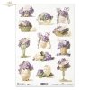 Wielkanoc, wiosna, Happy Easter, Easter Greeting, jajka, kosz, wazon, bukiet, fiołek, fiołki, wielkanocny kwiat, wiosenne, wiosenny, spring, Easter eggs, flower basket, vase, bouquet, violets, Easter flowers, spring flower, Ostern