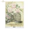retro, kwiat, róża, róże, klatka dla ptaków, pastelowe tło, R763, retro, flower, rose, birdcage, pastel background, Retro, Blume, Rose, Vogelkäfig, Pastell Hintergrund, retro, flor, rosa,, jaula, fondo pastel