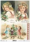 zimowa noc, świąteczne stroiki, Boże Narodzenie, świąteczne dekoracje, retro, vintage, dziecko, dzieci, ostrokrzew, choinka, zimowy obrazek, prezenty, R788, winter night, christmas decorations, retro, vintage, child, children, holly, Christmas tree, winte