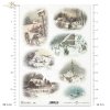 motywy świąteczne, Boże Narodzenie, zima, zimowe obrazki, śnieg, kościół, kościółek, retro, vintage, choinka, sarna, sarenki, R993, christmas theme, Christmas, winter, winter pictures, snow, church,  retro, vintage, Christmas tree, roe deer, Weihnachtsthe