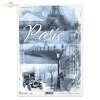 Paris, cities, background, inscriptions, foggy, morning, Eiffel Tower, bridge, historic car