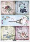 decoupage flores de papel, la Torre Eiffel, París*Decoupage papírové květiny, Eiffelova věž, Paříž*decoupage Papierblumen , der Eiffelturm , Paris