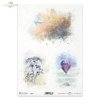 spacer w chmurach, retro, akwarela, akwarele, latawiec, latawce, balon na ogrzane powietrze, koper, zioła, letnie kolory, lato, Garden of Dreams, collection walk in the clouds, retro, watercolour, kite, kites, hot air balloon, dill, herbs, summer colours