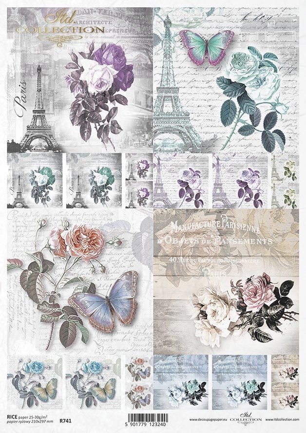 Papier ryżowy decoupage R741 papier decoupage retro