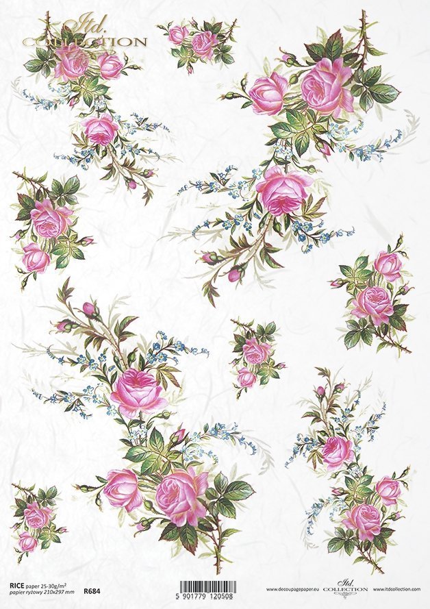 Rice paper R684 Decoupage Paper flowers