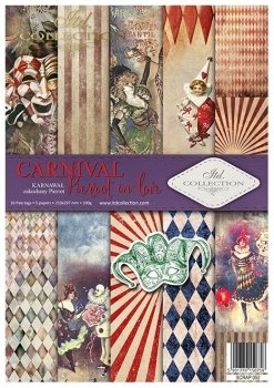 Set von Papieren für Scrapbooking SCRAP-052 ''Karneval - Pierrot verliebt''